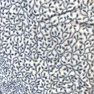 Waverly Vintage Fabric | 7 Yards | Blue & White Botanical Rose Hips Pattern NEW